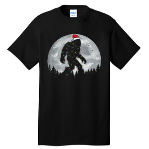 Bigfoot Santa Christmas Tree Lights Funny Xmas Sasquatch Gift Tall T-Shirt