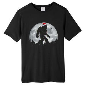 Bigfoot Santa Christmas Tree Lights Funny Xmas Sasquatch Gift Tall Fusion ChromaSoft Performance T-Shirt