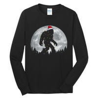 Bigfoot Santa Christmas Tree Lights Funny Xmas Sasquatch Gift Tall Long Sleeve T-Shirt