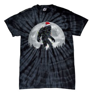 Bigfoot Santa Christmas Tree Lights Funny Xmas Sasquatch Gift Tie-Dye T-Shirt