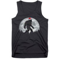 Bigfoot Santa Christmas Tree Lights Funny Xmas Sasquatch Gift Tank Top