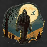 Bigfoot Sasquatch Cool Yeti Halloween 7 Panel Mesh Trucker Snapback Hat