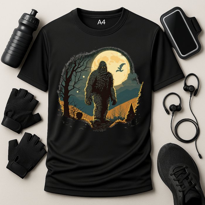 Bigfoot Sasquatch Cool Yeti Halloween Cooling Performance Crew T-Shirt