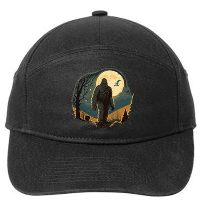 Bigfoot Sasquatch Cool Yeti Halloween 7-Panel Snapback Hat