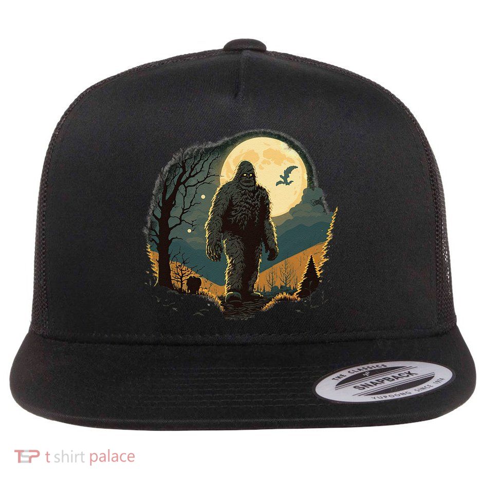 Bigfoot Sasquatch Cool Yeti Halloween Flatbill Hat