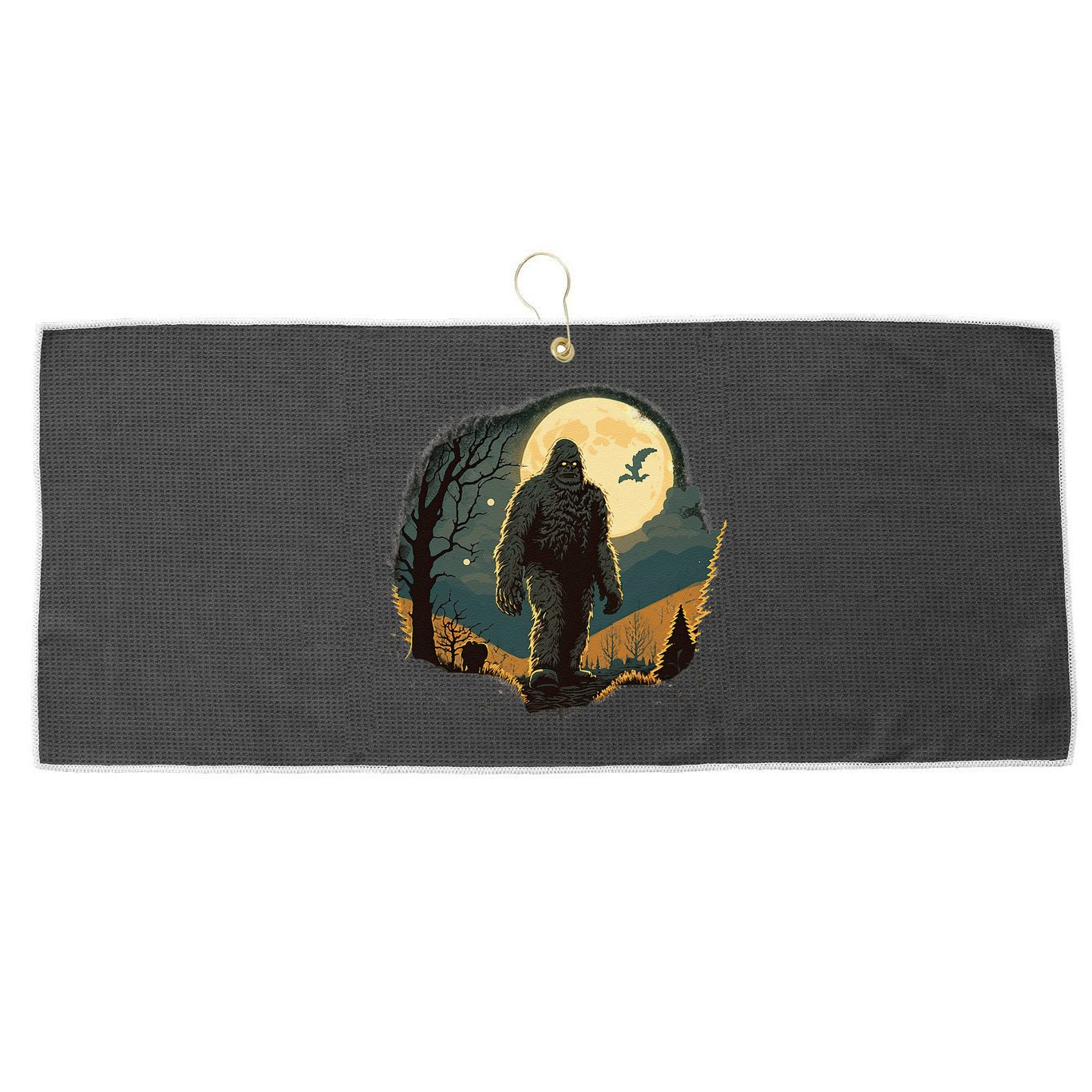 Bigfoot Sasquatch Cool Yeti Halloween Large Microfiber Waffle Golf Towel