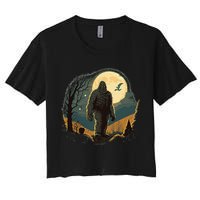 Bigfoot Sasquatch Cool Yeti Halloween Women's Crop Top Tee