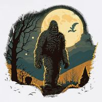 Bigfoot Sasquatch Cool Yeti Halloween Garment-Dyed Sweatshirt