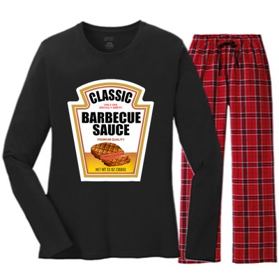 Barbecue Sauce Condiment Group Halloween Costume Women's Long Sleeve Flannel Pajama Set 