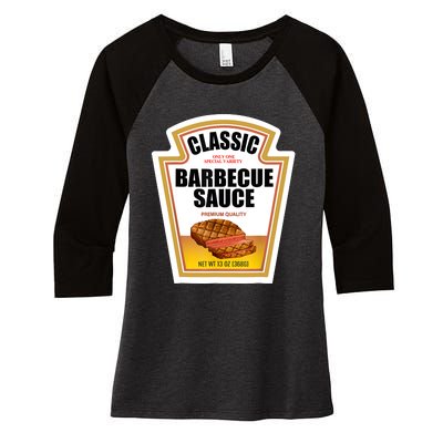 Barbecue Sauce Condiment Group Halloween Costume Women's Tri-Blend 3/4-Sleeve Raglan Shirt