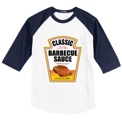 Barbecue Sauce Condiment Group Halloween Costume Baseball Sleeve Shirt