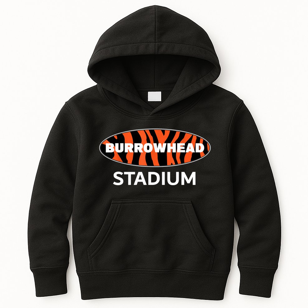 Burrowhead Stadium Cincinnati Football Kids Hoodie