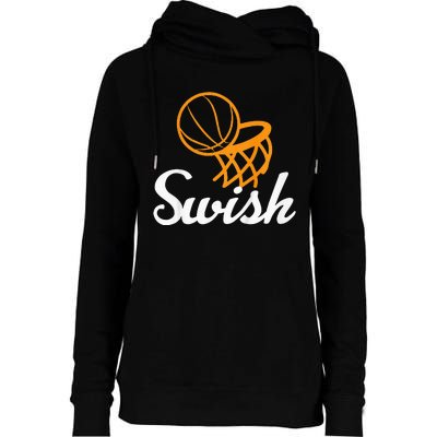 Basketball Swish Cool Sports Clothing Womens Funnel Neck Pullover Hood