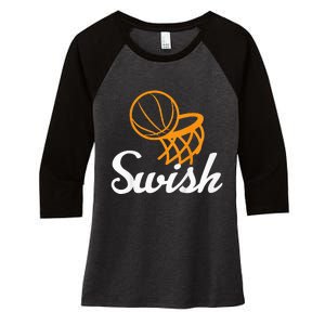 Basketball Swish Cool Sports Clothing Women's Tri-Blend 3/4-Sleeve Raglan Shirt