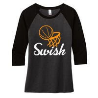 Basketball Swish Cool Sports Clothing Women's Tri-Blend 3/4-Sleeve Raglan Shirt