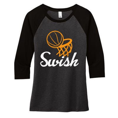 Basketball Swish Cool Sports Clothing Women's Tri-Blend 3/4-Sleeve Raglan Shirt