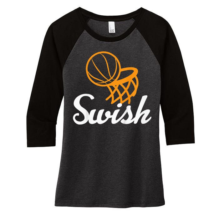 Basketball Swish Cool Sports Clothing Women's Tri-Blend 3/4-Sleeve Raglan Shirt