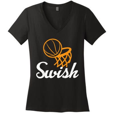 Basketball Swish Cool Sports Clothing Women's V-Neck T-Shirt