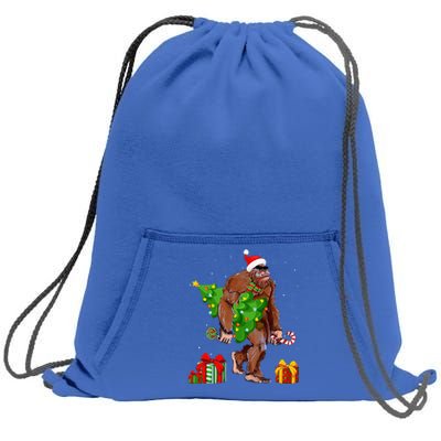 Bigfoot Santa Christmas Tree Lights Funny Xmas Sasquatch  Sweatshirt Cinch Pack Bag