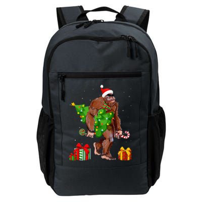 Bigfoot Santa Christmas Tree Lights Funny Xmas Sasquatch  Daily Commute Backpack