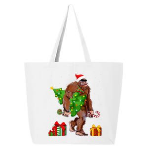 Bigfoot Santa Christmas Tree Lights Funny Xmas Sasquatch  25L Jumbo Tote