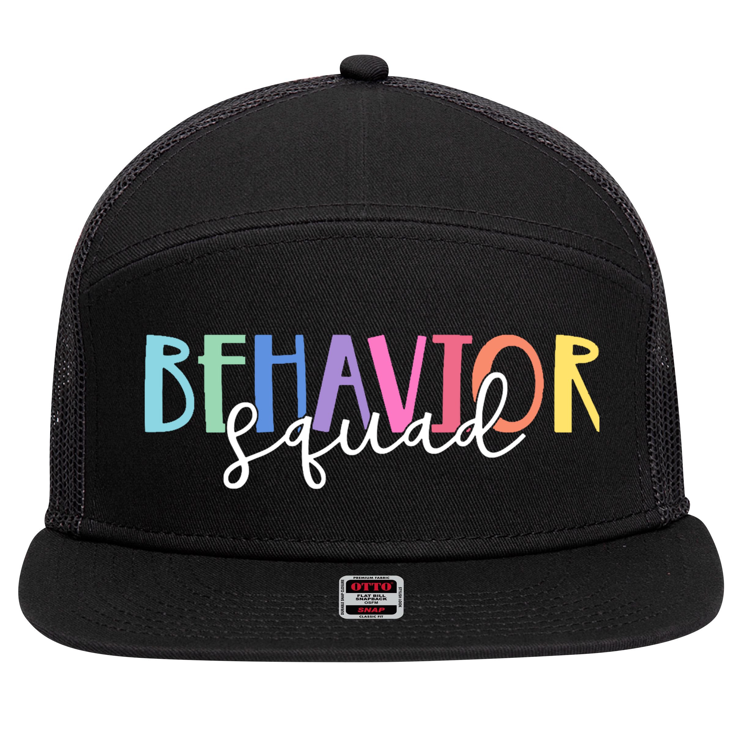 Behavior Squad Colorful Therapist 7 Panel Mesh Trucker Snapback Hat