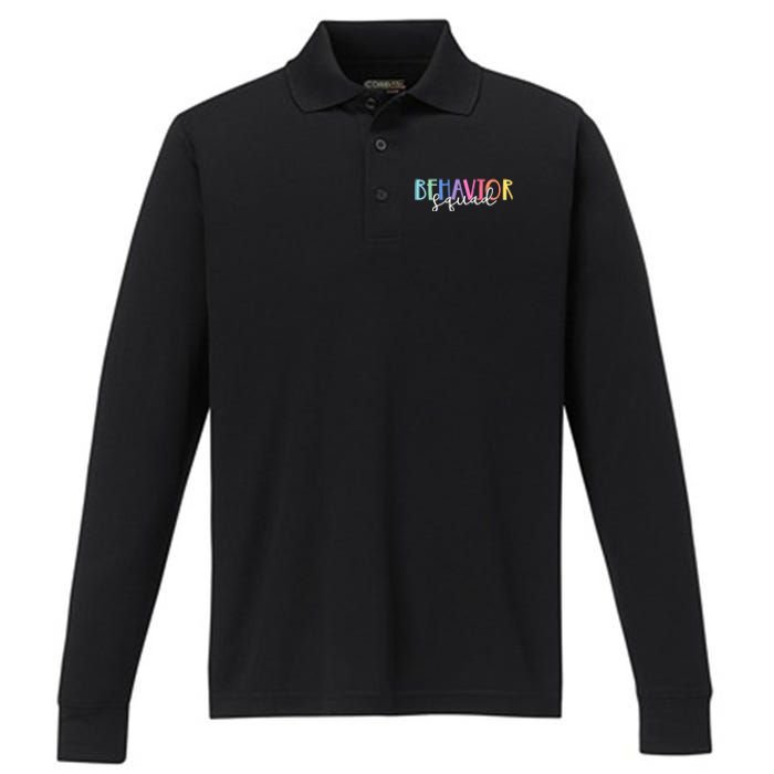 Behavior Squad Colorful Therapist Performance Long Sleeve Polo