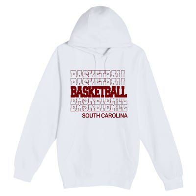 Basketball South Carolina In Modern Stacked Lettering Premium Pullover Hoodie