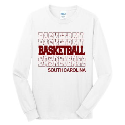 Basketball South Carolina In Modern Stacked Lettering Tall Long Sleeve T-Shirt