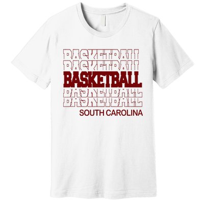 Basketball South Carolina In Modern Stacked Lettering Premium T-Shirt