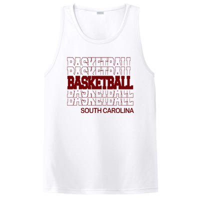 Basketball South Carolina In Modern Stacked Lettering PosiCharge Competitor Tank