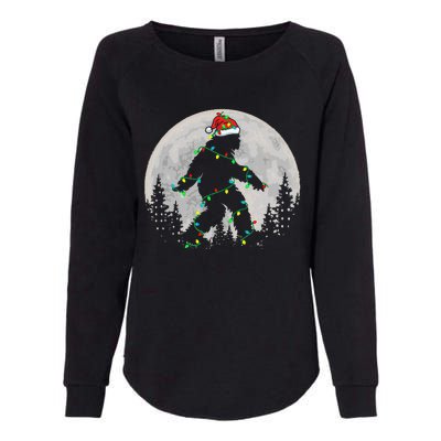 Bigfoot Santa Christmas Tree Lights Womens California Wash Sweatshirt