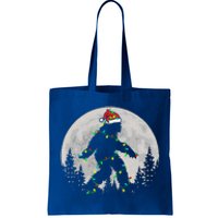 Bigfoot Santa Christmas Tree Lights Tote Bag