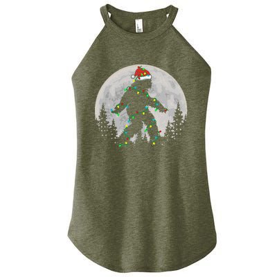 Bigfoot Santa Christmas Tree Lights Women's Perfect Tri Rocker Tank