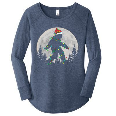 Bigfoot Santa Christmas Tree Lights Women's Perfect Tri Tunic Long Sleeve Shirt