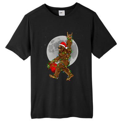 Bigfoot Santa Christmas Tree Lights Funny Xmas Sasquatch Tall Fusion ChromaSoft Performance T-Shirt