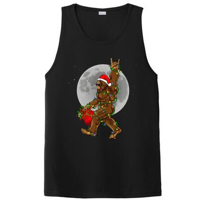 Bigfoot Santa Christmas Tree Lights Funny Xmas Sasquatch PosiCharge Competitor Tank