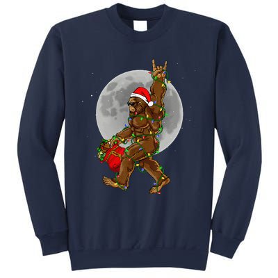 Bigfoot Santa Christmas Tree Lights Funny Xmas Sasquatch Sweatshirt