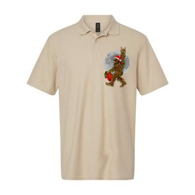 Bigfoot Santa Christmas Tree Lights Funny Xmas Sasquatch Softstyle Adult Sport Polo