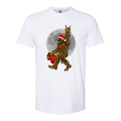 Bigfoot Santa Christmas Tree Lights Funny Xmas Sasquatch Softstyle CVC T-Shirt