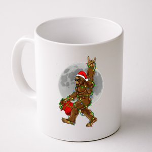 Bigfoot Santa Christmas Tree Lights Funny Xmas Sasquatch Coffee Mug