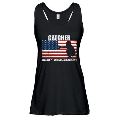 Baseball Softball Catcher Because Pitchers Need Heros Too Ladies Essential Flowy Tank