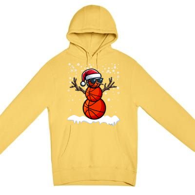 Basketball Snow Christmas Sunglasses Santa Hat Snowflakes Great Gift Premium Pullover Hoodie