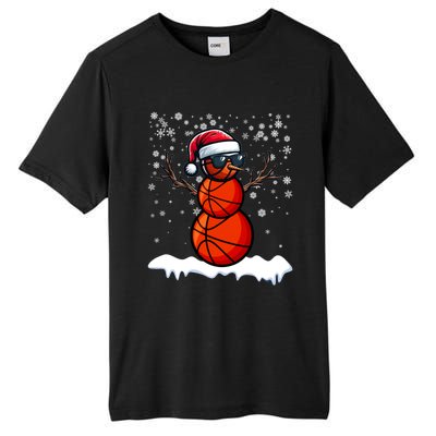 Basketball Snow Christmas Sunglasses Santa Hat Snowflakes Great Gift Tall Fusion ChromaSoft Performance T-Shirt