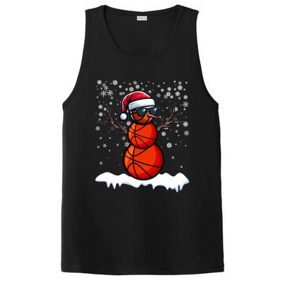 Basketball Snow Christmas Sunglasses Santa Hat Snowflakes Great Gift PosiCharge Competitor Tank