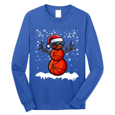 Basketball Snow Christmas Sunglasses Santa Hat Snowflakes Great Gift Long Sleeve Shirt