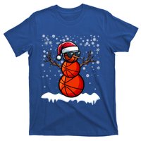 Basketball Snow Christmas Sunglasses Santa Hat Snowflakes Great Gift T-Shirt