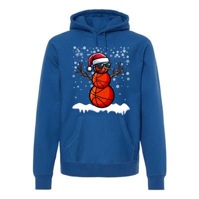 Basketball Snow Christmas Sunglasses Santa Hat Snowflakes Great Gift Premium Hoodie