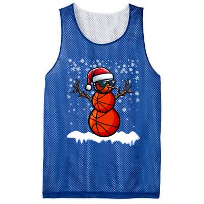 Basketball Snow Christmas Sunglasses Santa Hat Snowflakes Great Gift Mesh Reversible Basketball Jersey Tank