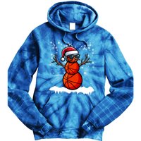 Basketball Snow Christmas Sunglasses Santa Hat Snowflakes Great Gift Tie Dye Hoodie